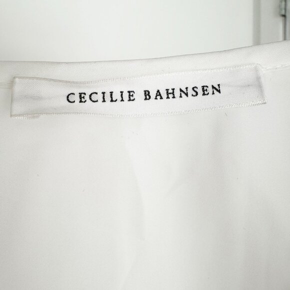 Cecilie Bahnsen "Amelie" Taffeta Wrap Dress in White, size M/L - Picture 6 of 10
